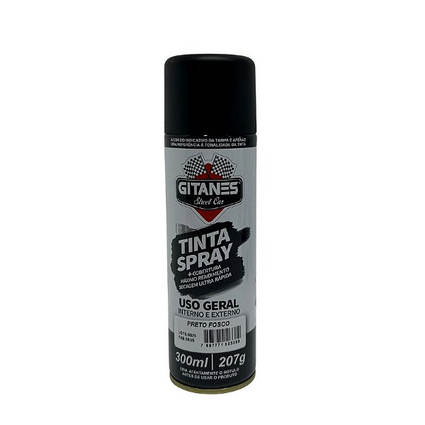 Tinta Spray Preto Fosco 300Ml/207G Gitanes
