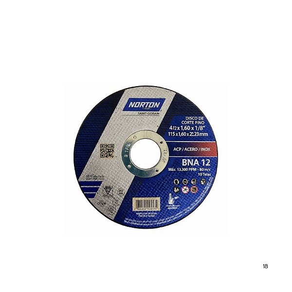Disco de corte 4.1/2" x 1,6 BNA12 [Norton]