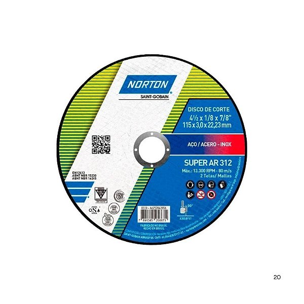 Disco de corte 4.1/2" x 3,0 AR312 [Norton]