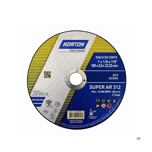 Disco de corte 7" x 3,0 AR312 [Norton]