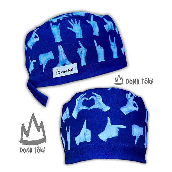 Touca Estampada - Luvas Cirúrgicas (fundo azul)