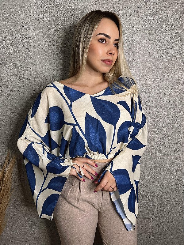 BLUSA CROPPED MANGA LARGA