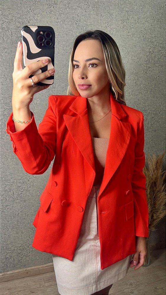BLAZER EM ALFAIATARIA TOMATE