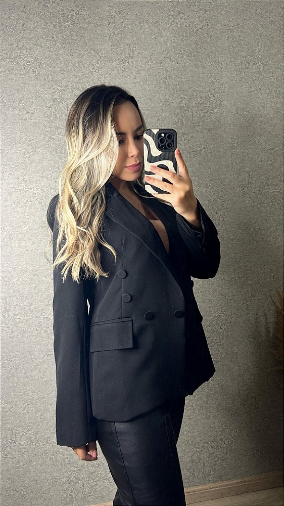 BLAZER EM ALFAIATARIA PRETO