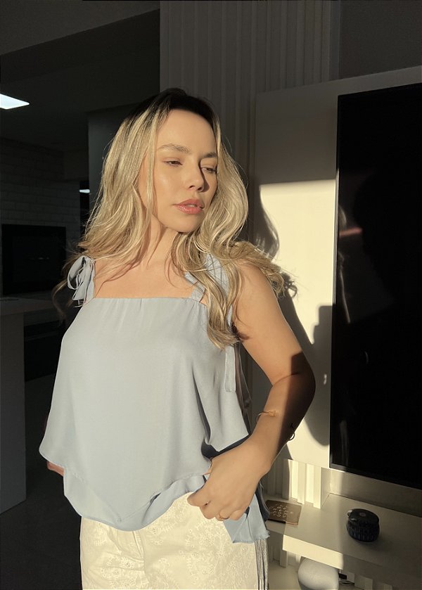 BLUSA ALÇA LAÇO AZUL