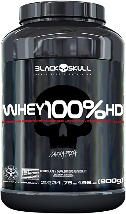 WHEY 100% HD BLACK SKULL - 900G (WPC, WPI E WPH)