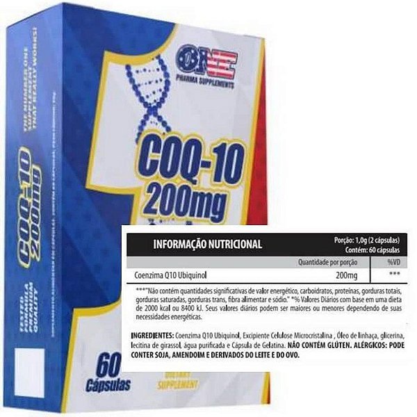 Coq10 200mg Ubiquinol - 60 caps - One Pharma