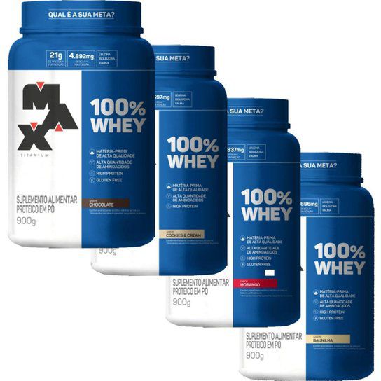 100% Whey Protein Pote 900gr - Max Titanium