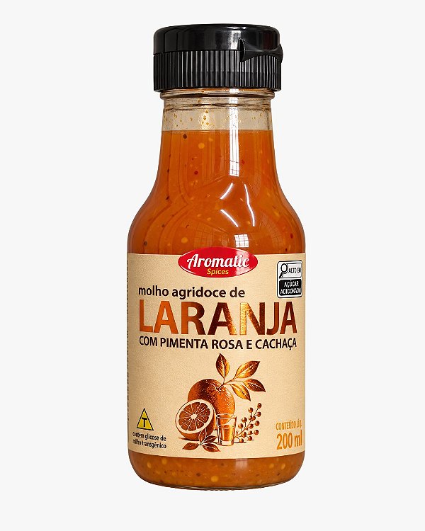 Molho Agridoce de Laranja com Pimenta Rosa e Cachaça