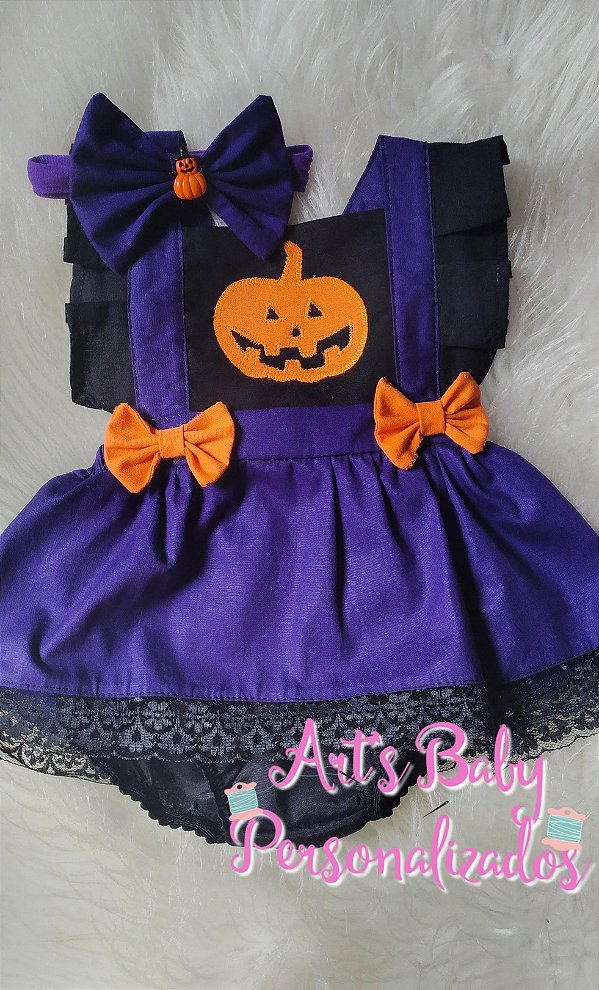 Jardineira Romper- vestido Halloween