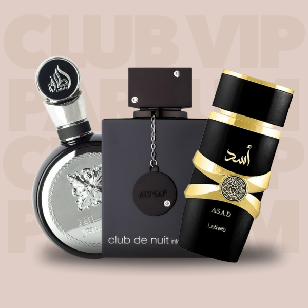 Kit de Decants dos perfumes árabes mais famosos - Fakhar, Club de Nuit e Asad