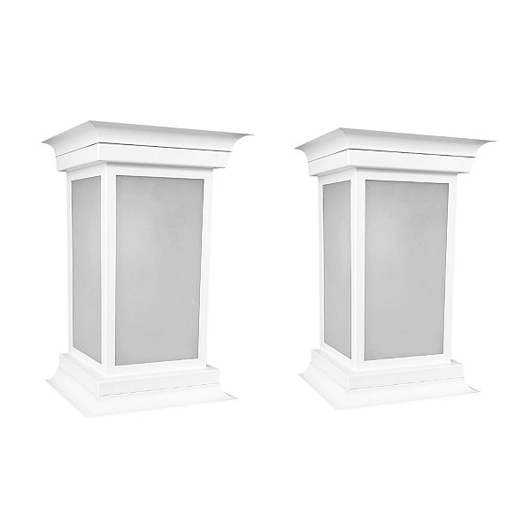 Kit 2 Arandela Colonial Quadrada Branca Parede Externa