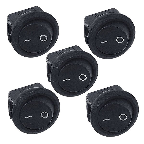 Kit 5 Botão Liga Desliga Chave Gangorra Interruptor On Off