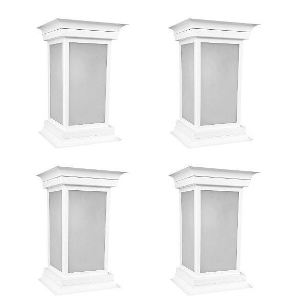 Kit 4 Arandela Colonial Quadrada Branca Parede Externa