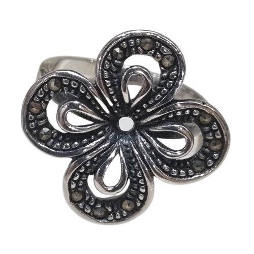 Anel Flor Vazada com Marcassitas No.17