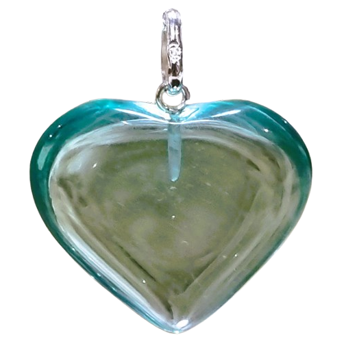 Pingente Coração Obsidiana Verde e Prata 925