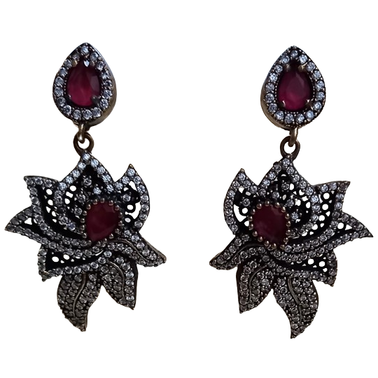 Brinco Turco Prata 925 e Bronze Orquídea