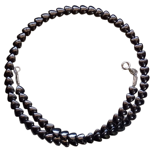 Colar Choker de Corações de Hematita e Prata 925