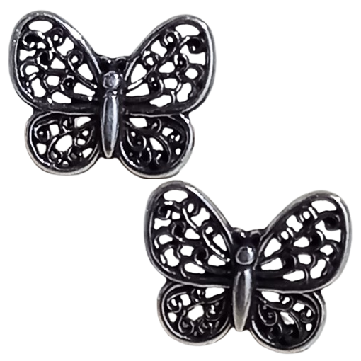 Brinco Borboleta Borboletinha de Prata 925 Trabalhada m