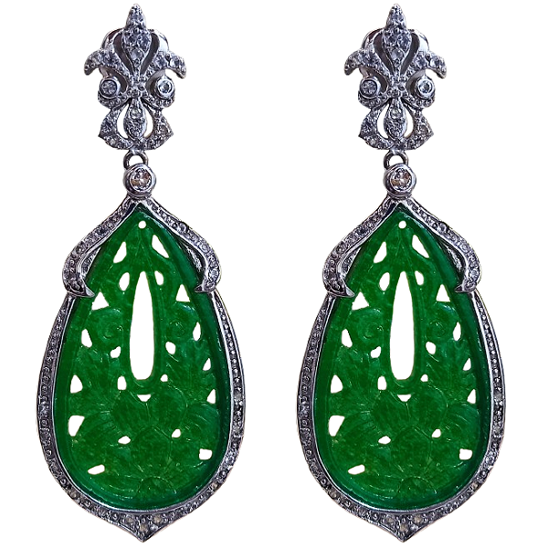 Máxi Brinco Majestade de Prata 925 e Resina Verde