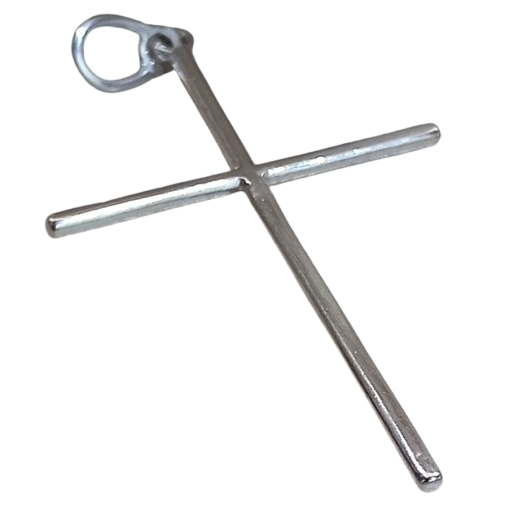 Pingente Masculino de Prata 925 Cruz Palito 4 x 2,8 cm