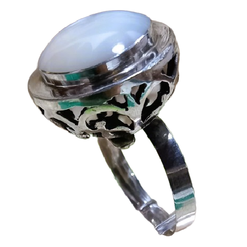 Anel Imperial de Prata 925 e Madrepérola Aro Regulável