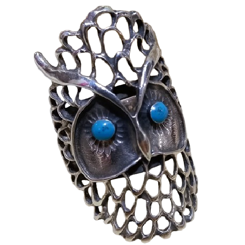 Anel Coruja de Prata 925 No.18