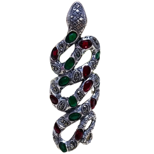 Máxi Anel Cobra Serpente de Prata 925 6,3 cm No. 17