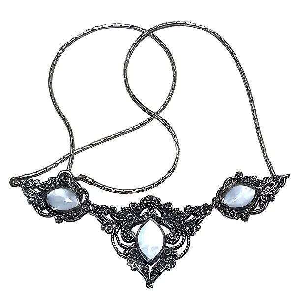 Colar de Prata 925 com Marcassitas e Madrepérola Princesa