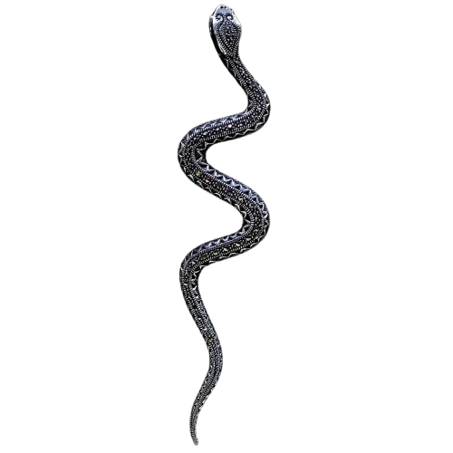 Pingente Cobra Serpente de Prata 925 e Marcassitas 12,2 cm