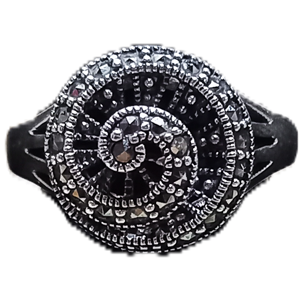 Anel de Prata 925 com Marcassitas Espiral No.20