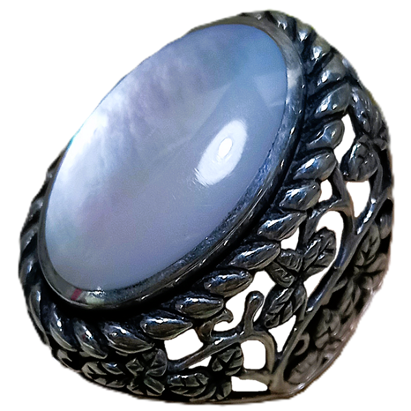 Máxi Anel de Prata 925 e Madrepérola No. 21/22