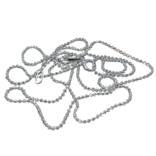 Corrente de Prata 925 Modelo Bolinhas Facetadas 60 cm