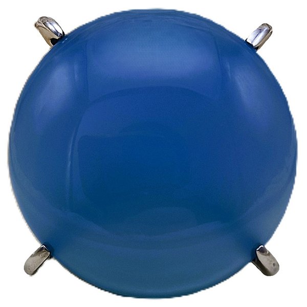 Máxi Anel de Prata 925 e Calcedônia (Ágata Blue) No. 21/22