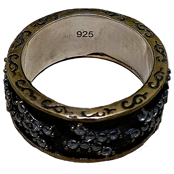 Anel Aliança Turca de Prata 925 e Bronze No. 20