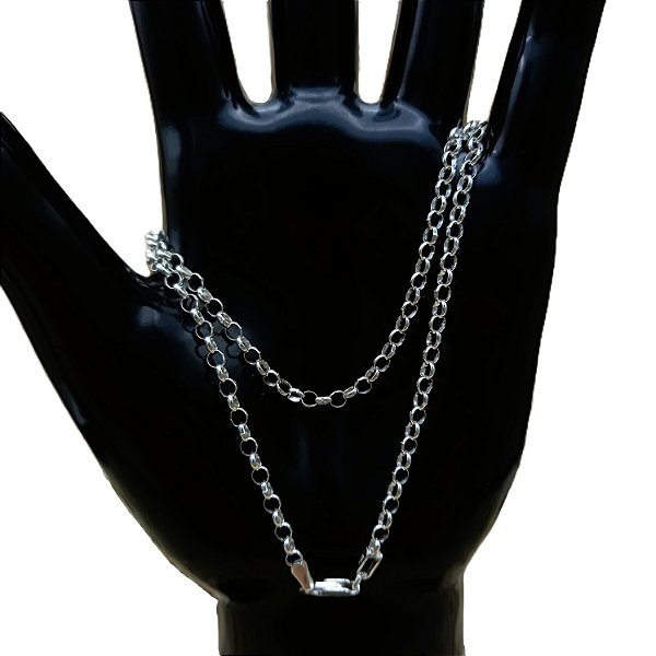 Corrente de Prata 925 Elo Português 45 cm 3mm