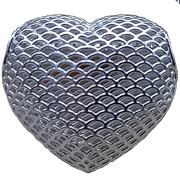 Pingente Coração de Prata 925 Renda Italiana