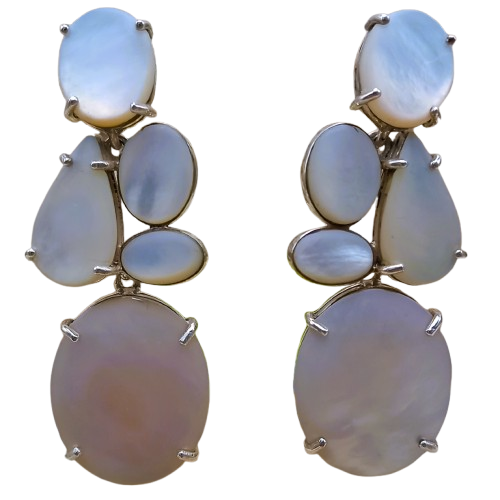 Brinco Longo de Prata 925 com Madrepérola 15g