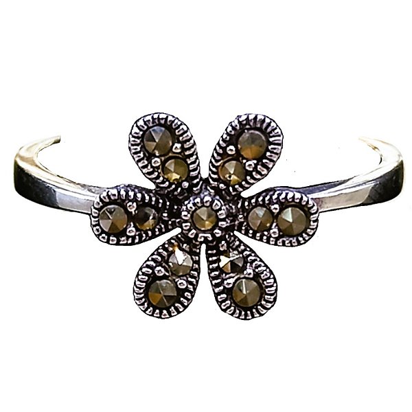 Anel Florzinha de Prata 925 e Marcassitas No. 21