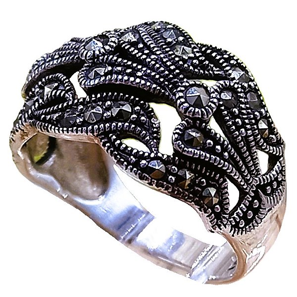 Anel de Prata 925 com Marcassitas No. 15/16