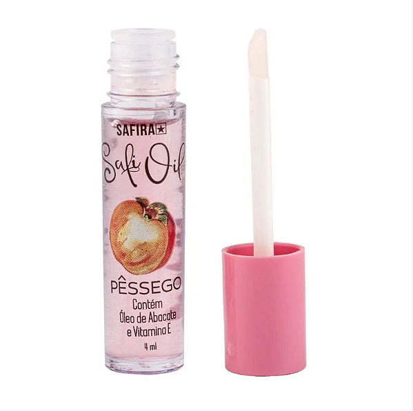 Lip Oil Gloss Labial Hidratante Pessego Safira