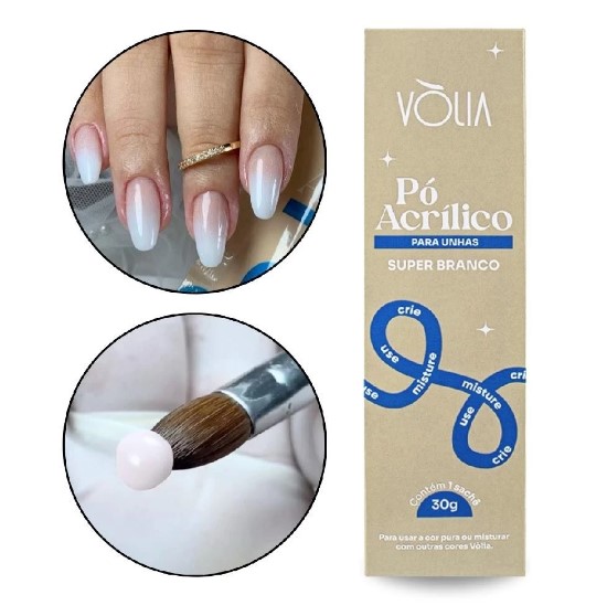 PÓ ACRILICO SACHÊ 30g SUPER BRANCO VÒLIA
