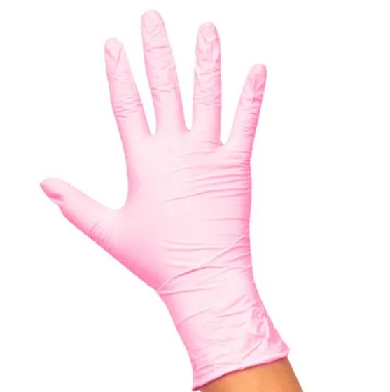 LUVA NITRILICA ROSA PCT COM 10 UNI TAM P PLIN COSMETICOS