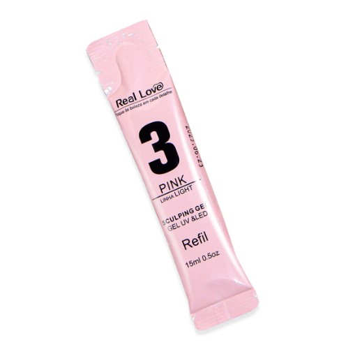 REFIL DE GEL CONSTRUTOR REAL LOVE 3 PINK 15 ML