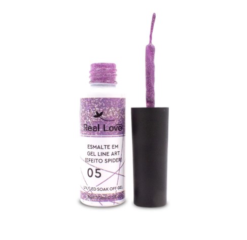 ESMALTE EM GEL LINE ART (EFEITO SPIDER) 10ML COR 05 REAL LOVE