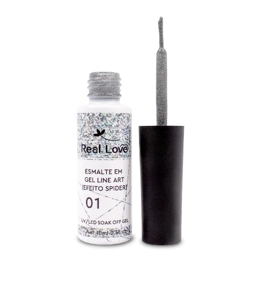 ESMALTE EM GEL LINE ART (EFEITO SPIDER) 10ML COR 01 REAL LOVE