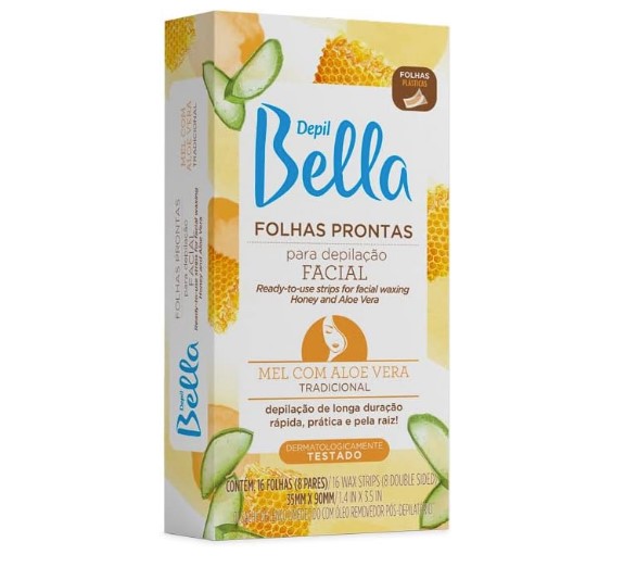 FOLHAS PRONTAS DEPILAÇAO FACIAL ALOE VERA DEPIL BELLA