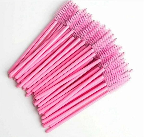 PACOTE DE ESCOVINHA PARA EXTENSAO DE CILIOS COM 50 UNI ROSA
