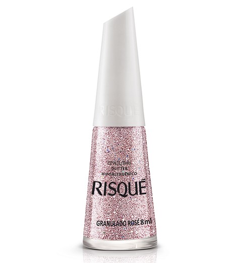 ESMALTE GLITTER GRANULADO ROSE 8ML RISQUE