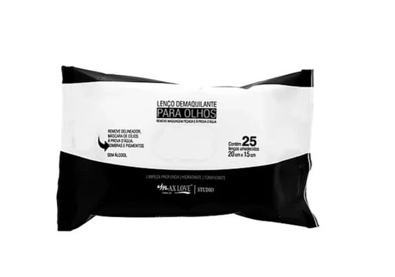 LENÇO DEMAQUILANTE PARA OLHOS MAX LOVE